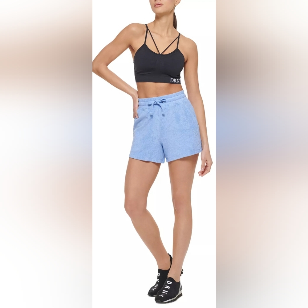 DKNY SPORT Women's Terry Cloth Relaxed Shorts-XL